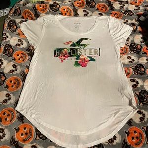 Hollister tropical print logo graphic tee